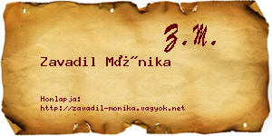 Zavadil Mónika névjegykártya
